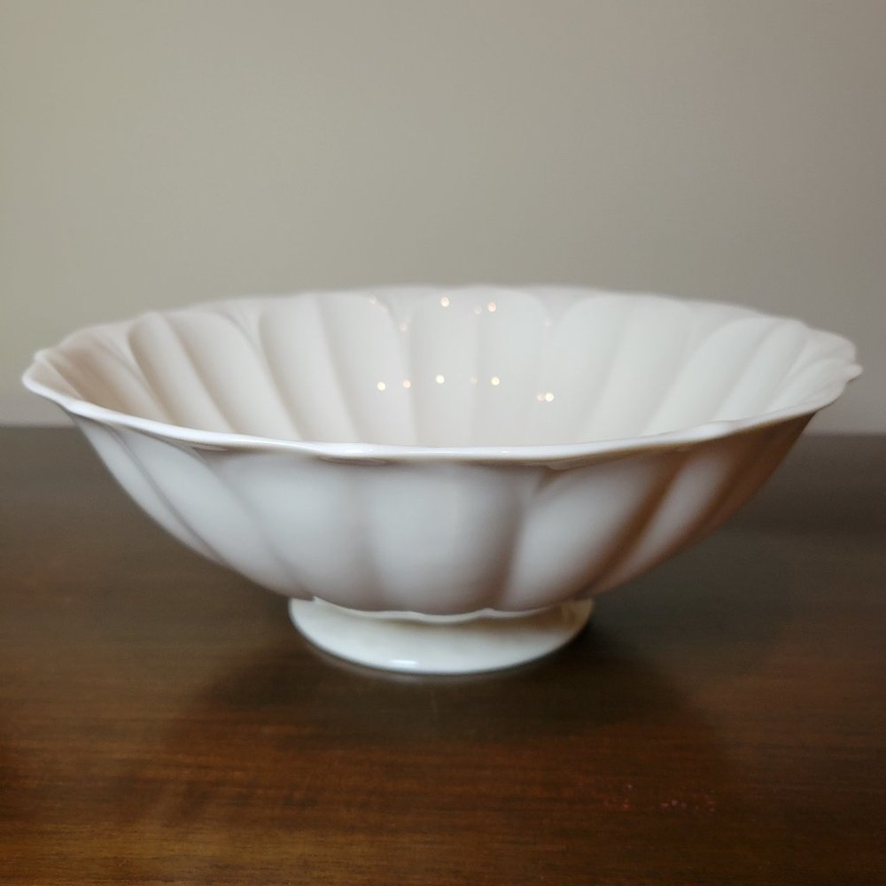 Vintage Lenox Scalloped Footed Bone China Large 10" Serving Bowl